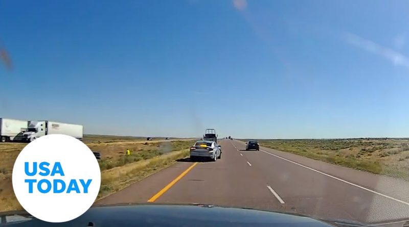Pickup driver slams into Colorado State patrol car on highway | USA TODAY