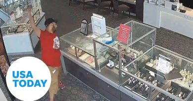 Man fails to break into jewelry display case with brick | USA TODAY